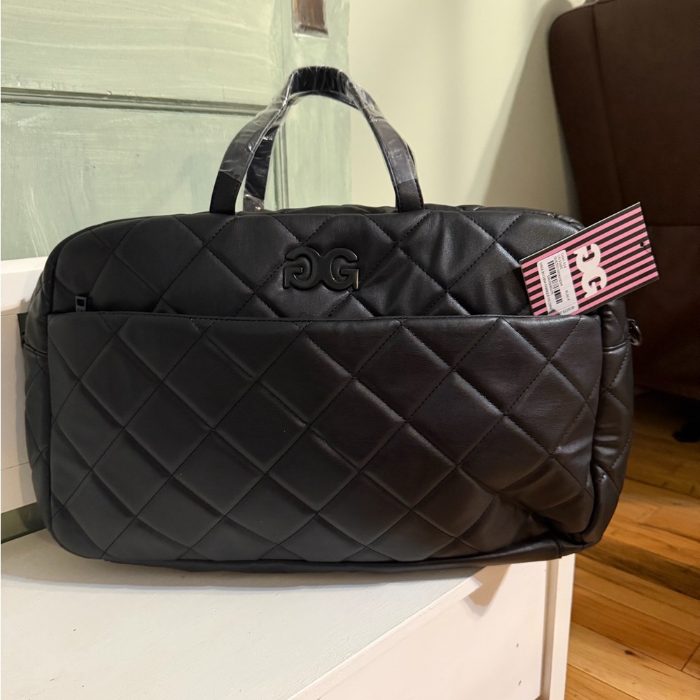 Elegant Black Quilted Duffel Bag